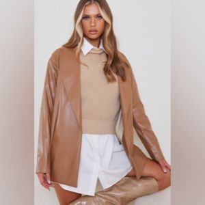 Brown faux leather jacket